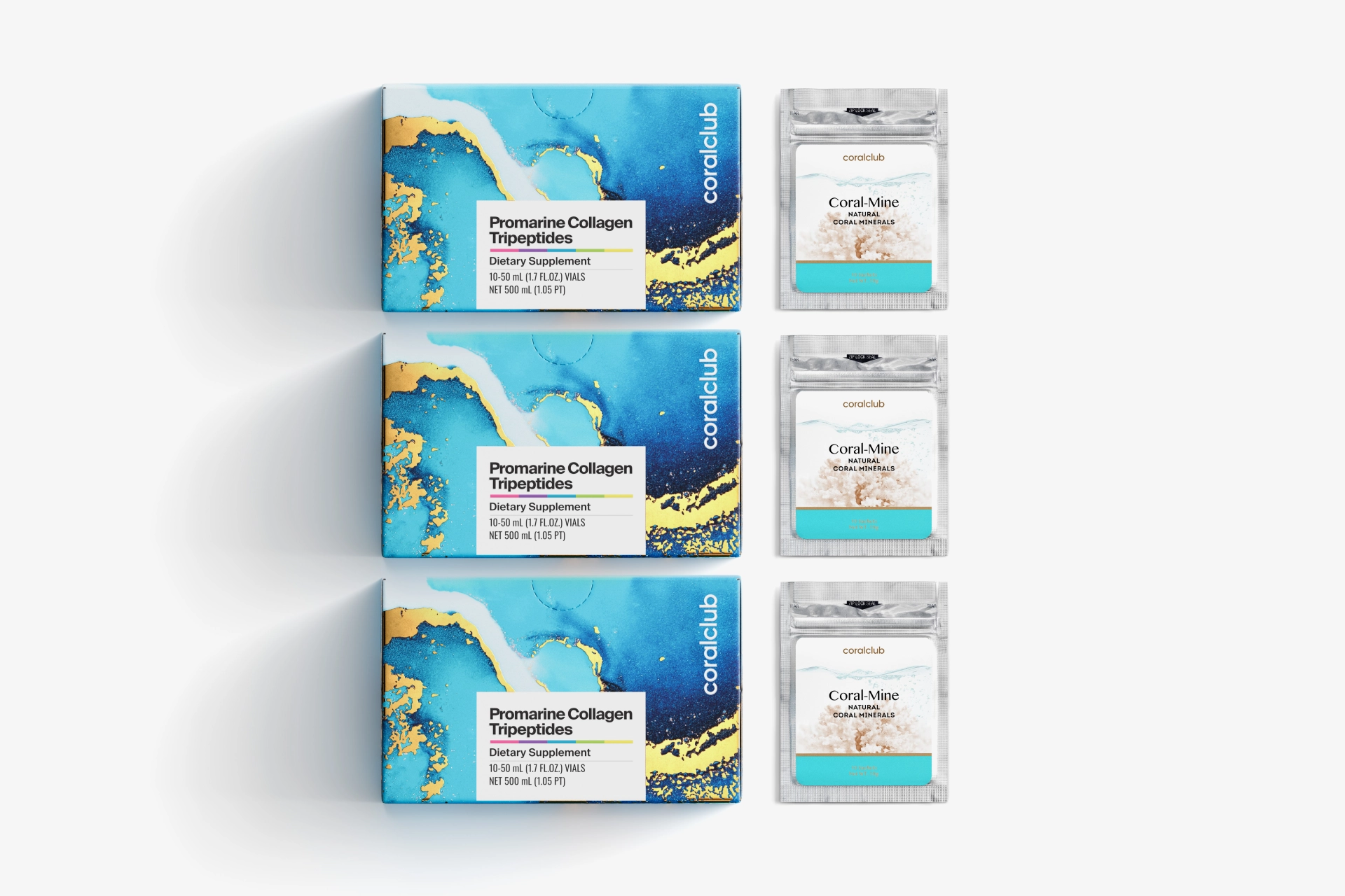 პრომარინი კოლაგენის ტრიპეპტიდები & კორალ-მაინი